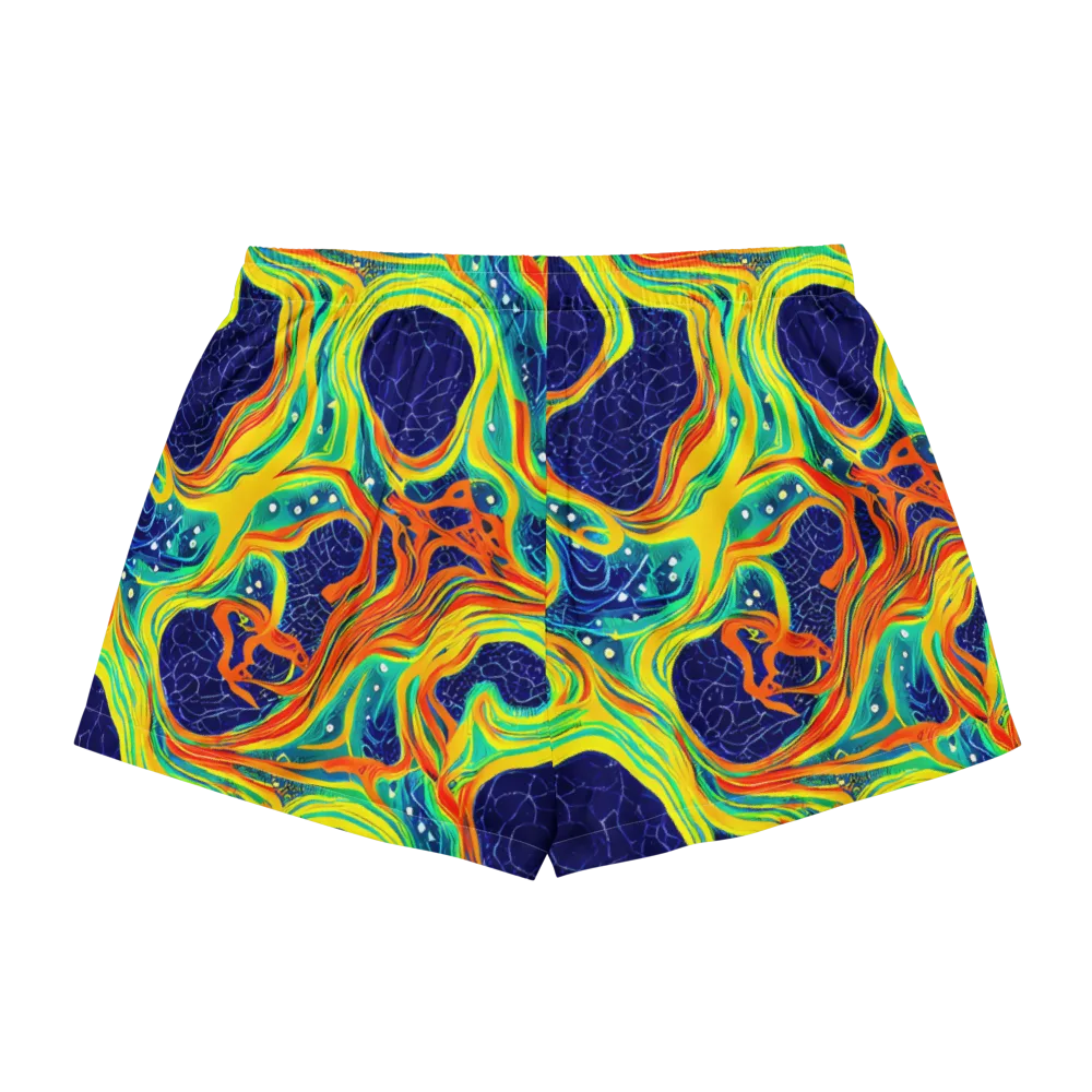 Chromatic Coral on Women's Pajama Shorts — Back