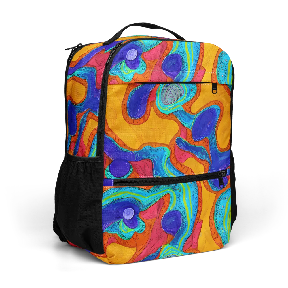 Tangerine Vortex on Utility Backpack — Right Front