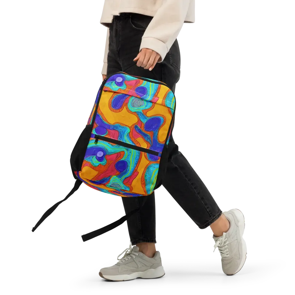 Tangerine Vortex on Utility Backpack — Front