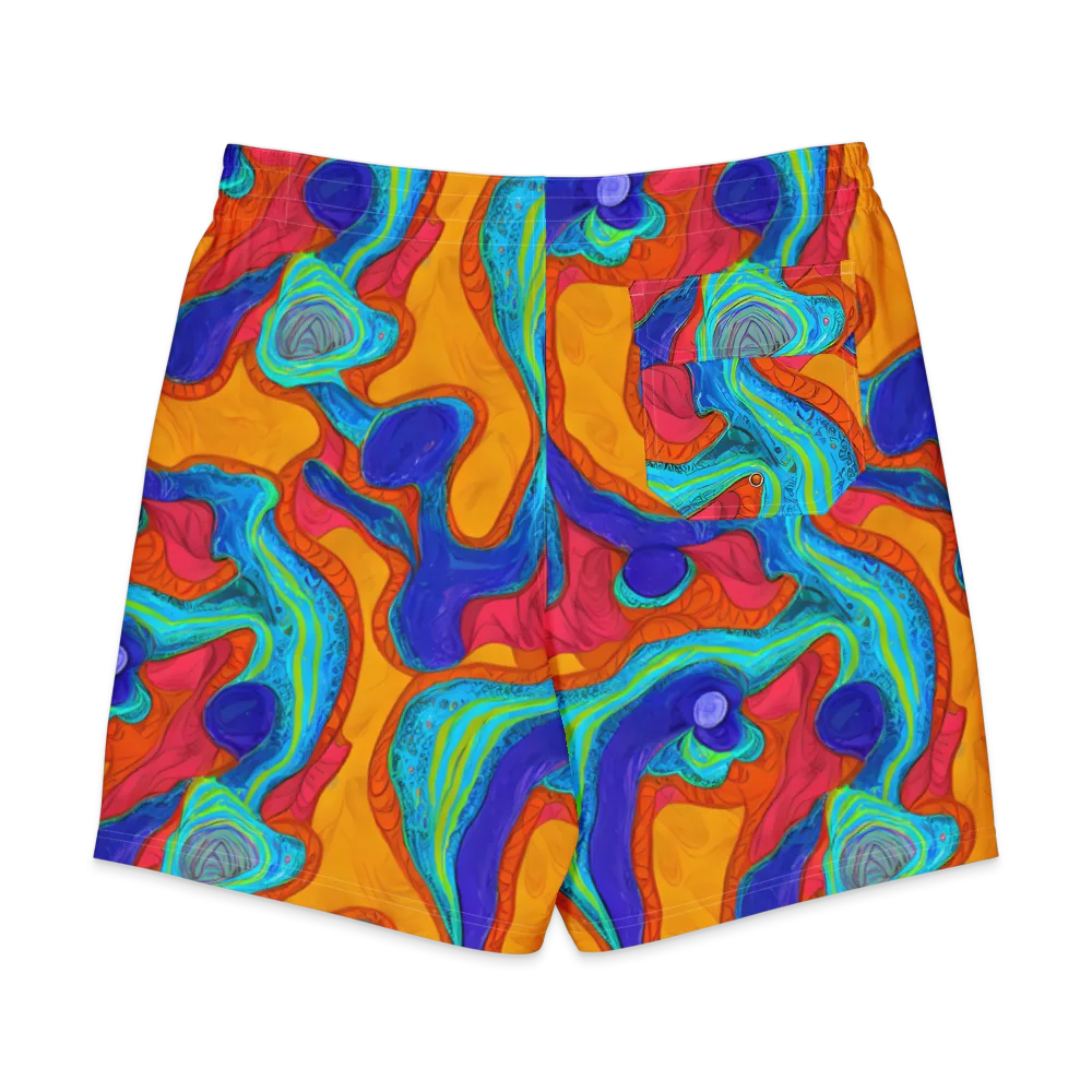 Tangerine Vortex on Men's Board Shorts — Back