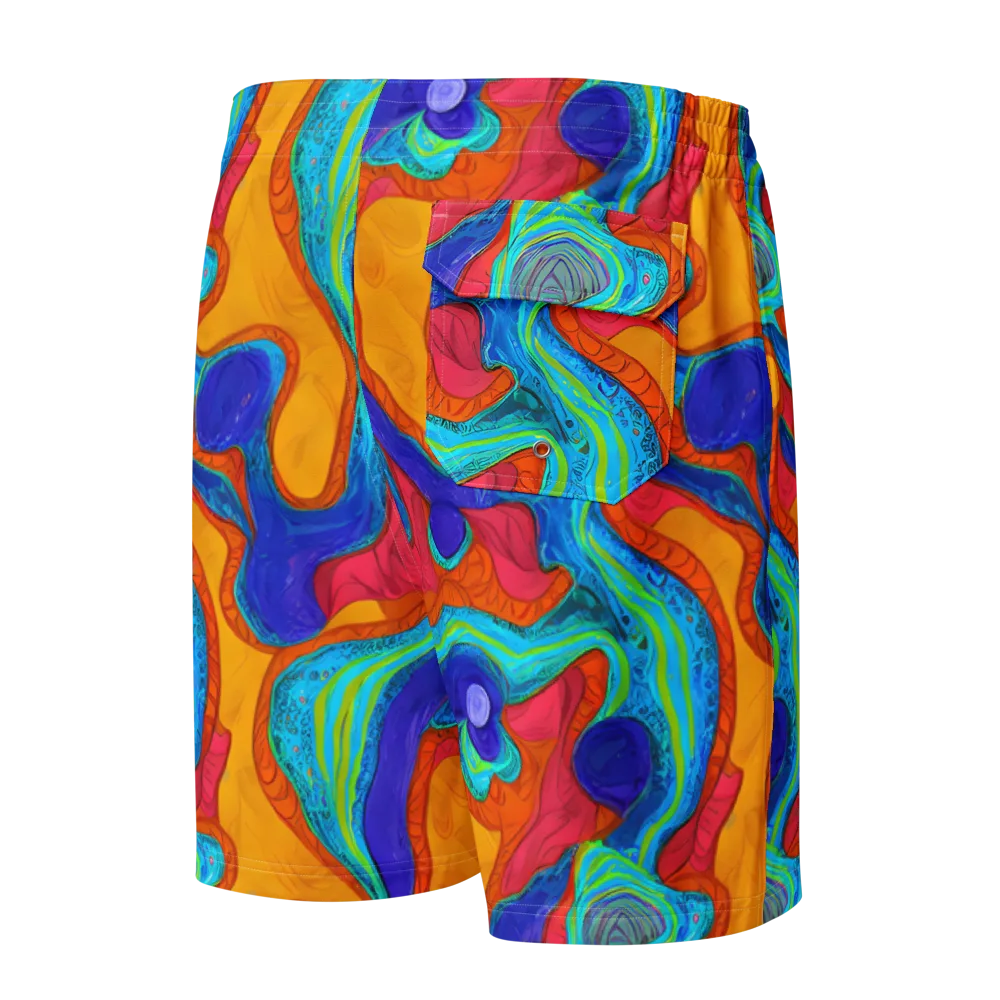 Tangerine Vortex on Men's Board Shorts — Back
