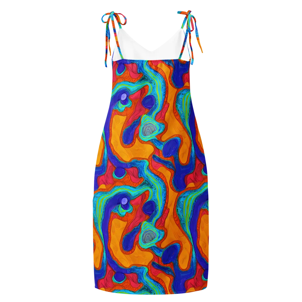 Tangerine Vortex on Slip Dress — Back