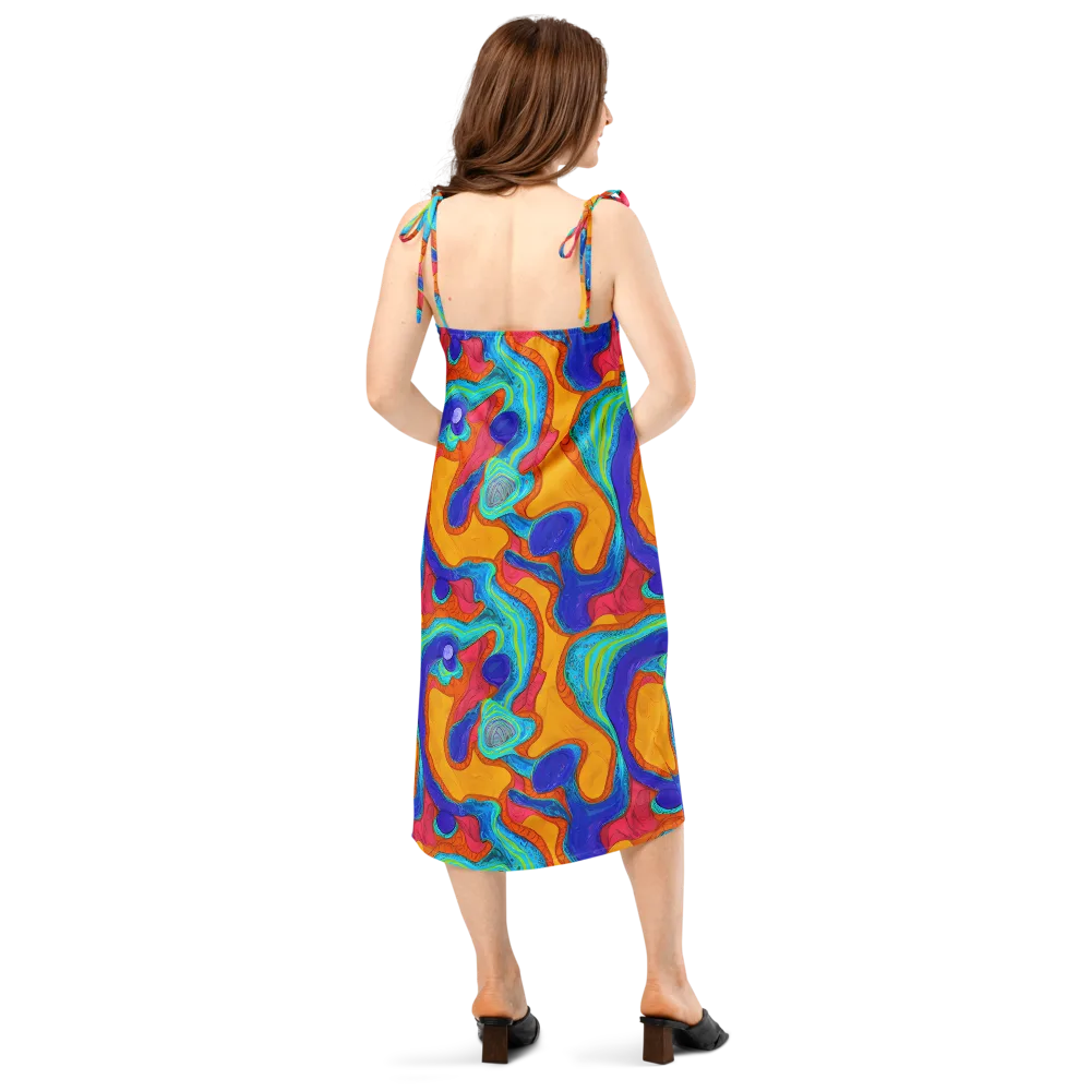 Tangerine Vortex on Slip Dress — Back