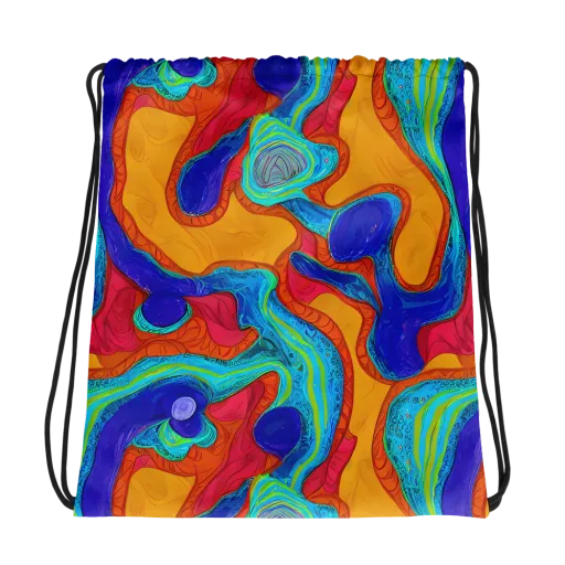 Tangerine Vortex on a Drawstring Bag