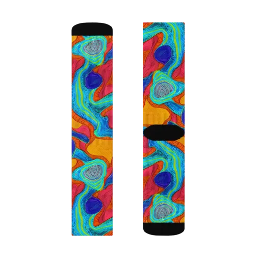 Tangerine Vortex on a Socks
