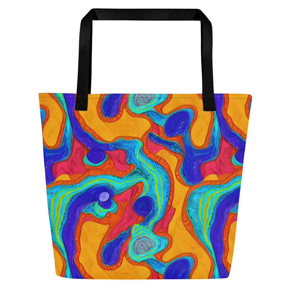 Tangerine Vortex on Large Tote Bag W/ Pocket — Front