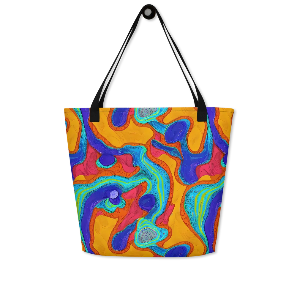 Tangerine Vortex on Large Tote Bag W/ Pocket — Front