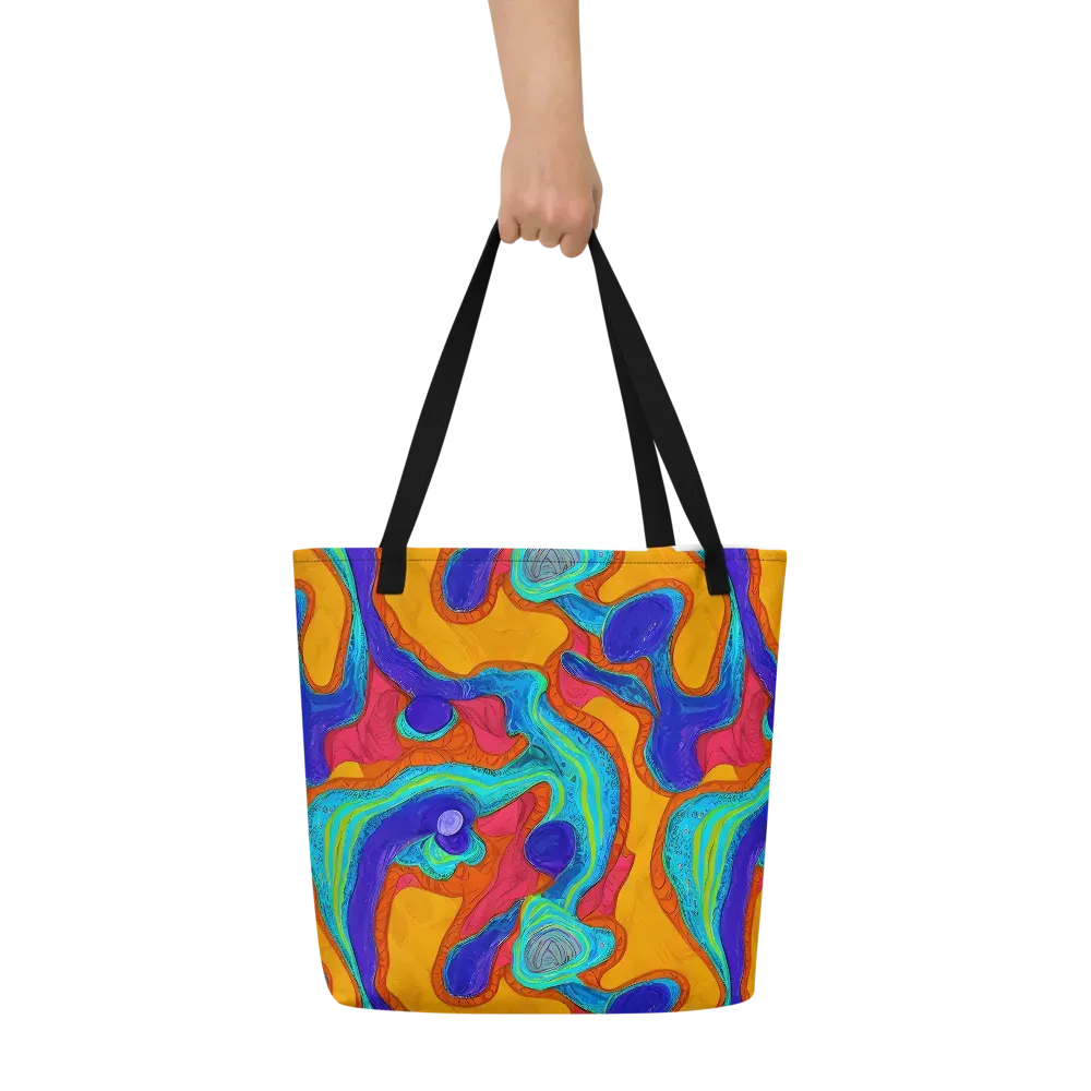 Tangerine Vortex on Large Tote Bag W/ Pocket — Front