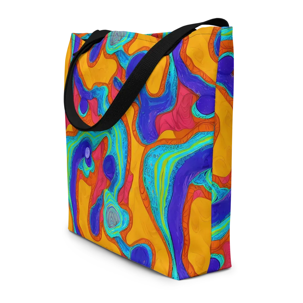 Tangerine Vortex on Large Tote Bag W/ Pocket — Front
