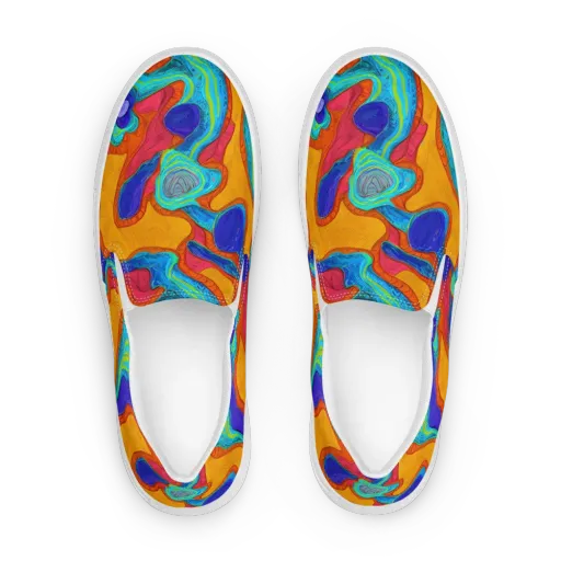 Tangerine Vortex on a Women's Slip-On Canvas Shoes