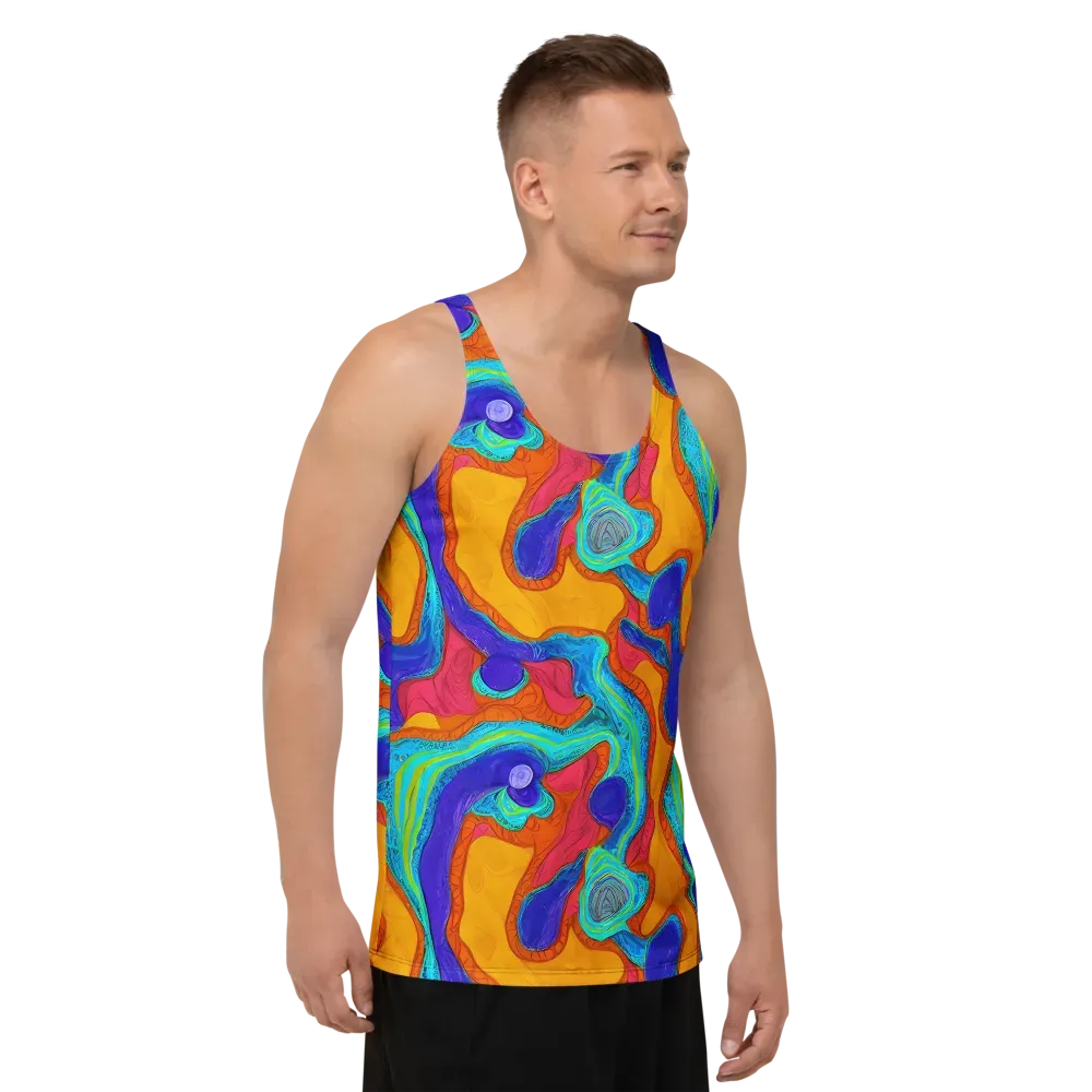 Tangerine Vortex on Men's Tank Top — Right Front
