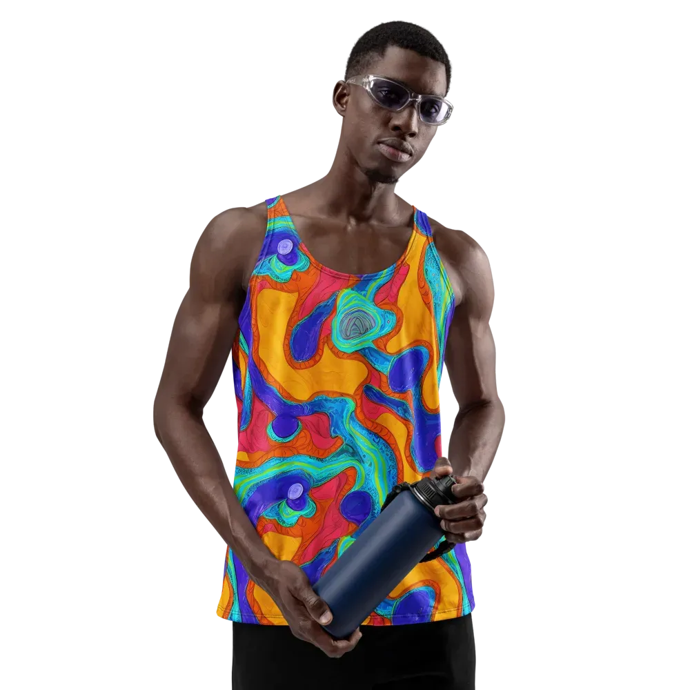 Tangerine Vortex on Men's Tank Top — Front