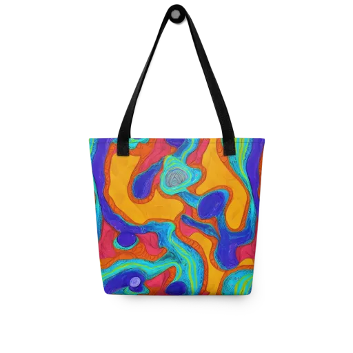 Tangerine Vortex on a Tote Bag