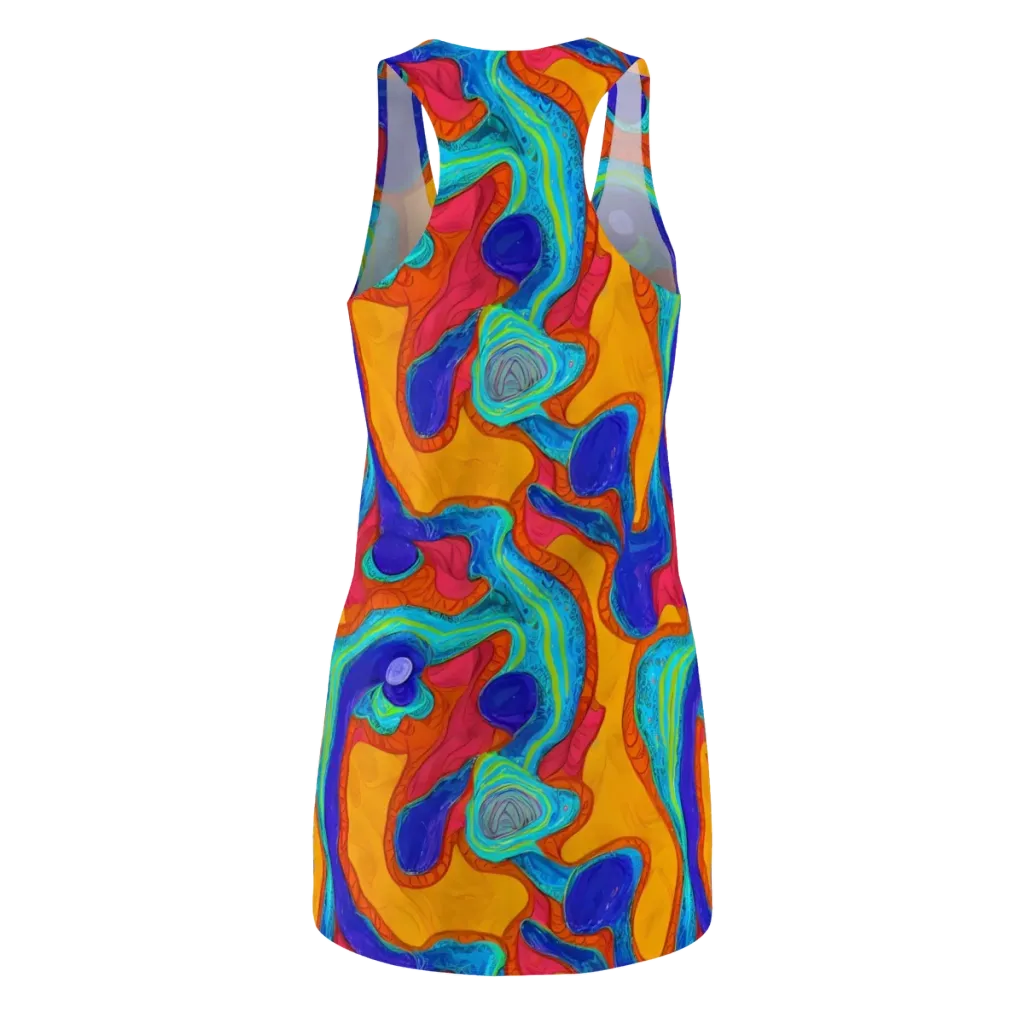 Tangerine Vortex on Racerback Dress — Back