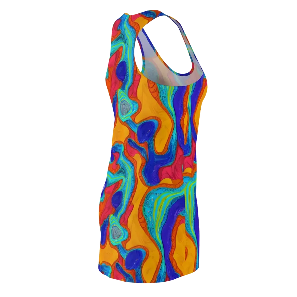 Tangerine Vortex on Racerback Dress — Back Side