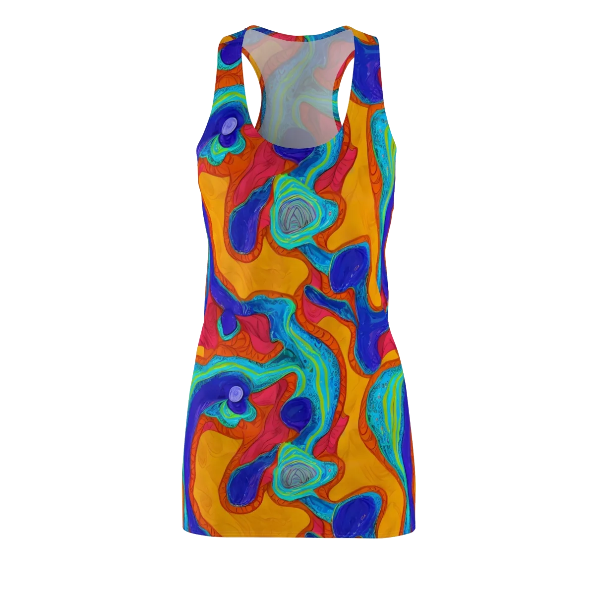 Tangerine Vortex on Racerback Dress — Front