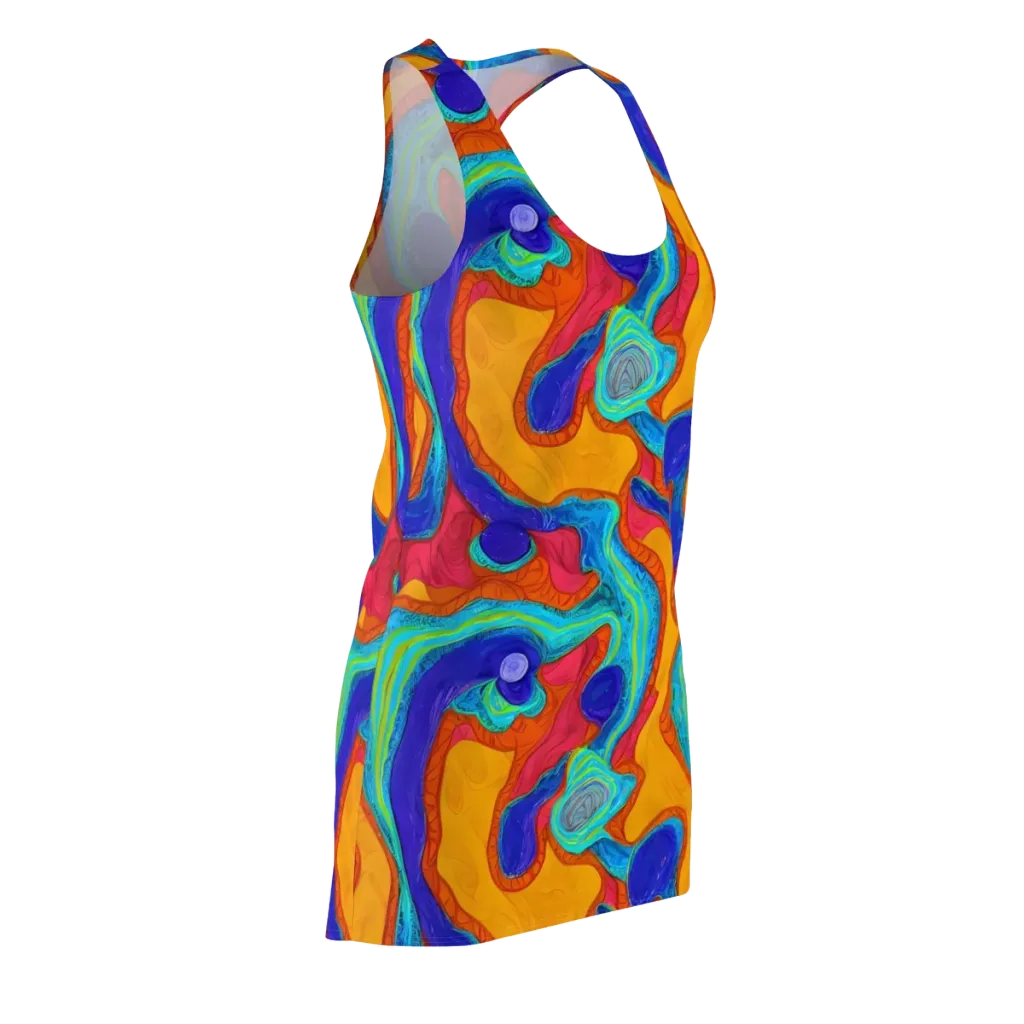 Tangerine Vortex on Racerback Dress — Front Side