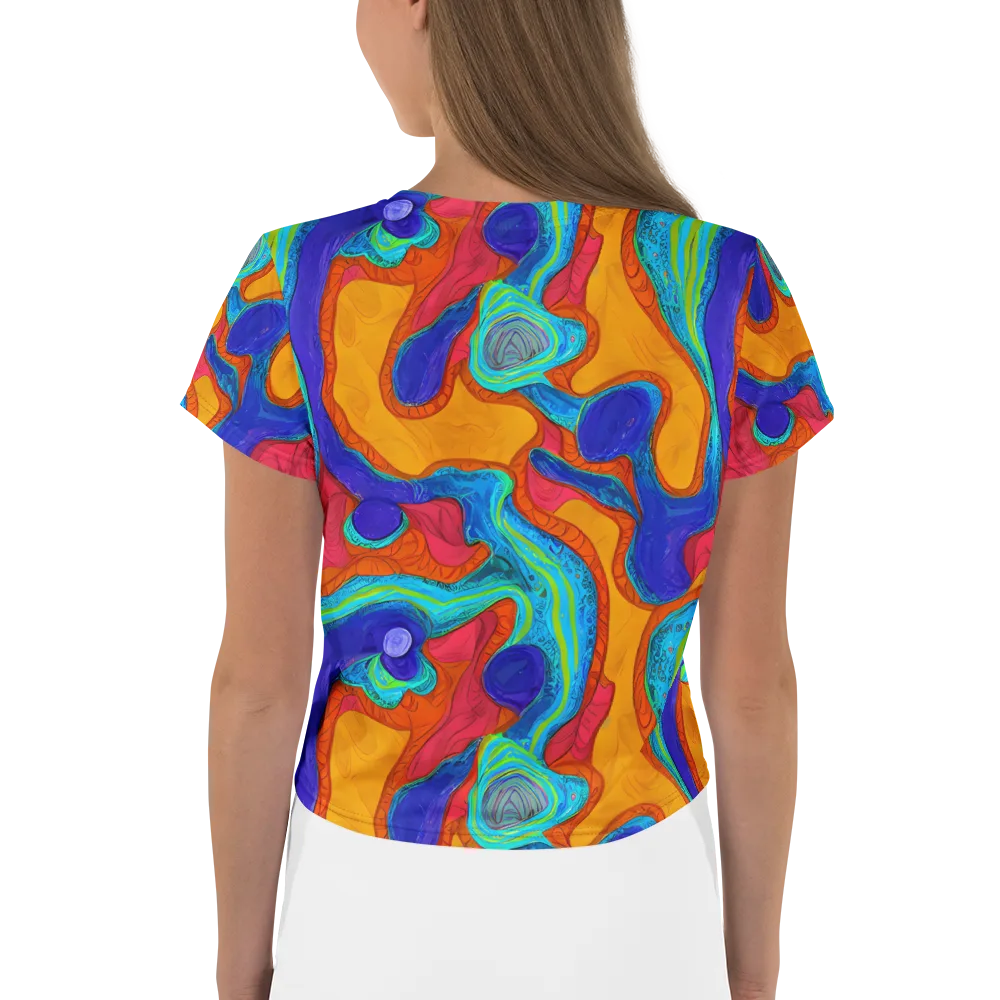 Tangerine Vortex on Crop Tee — Back