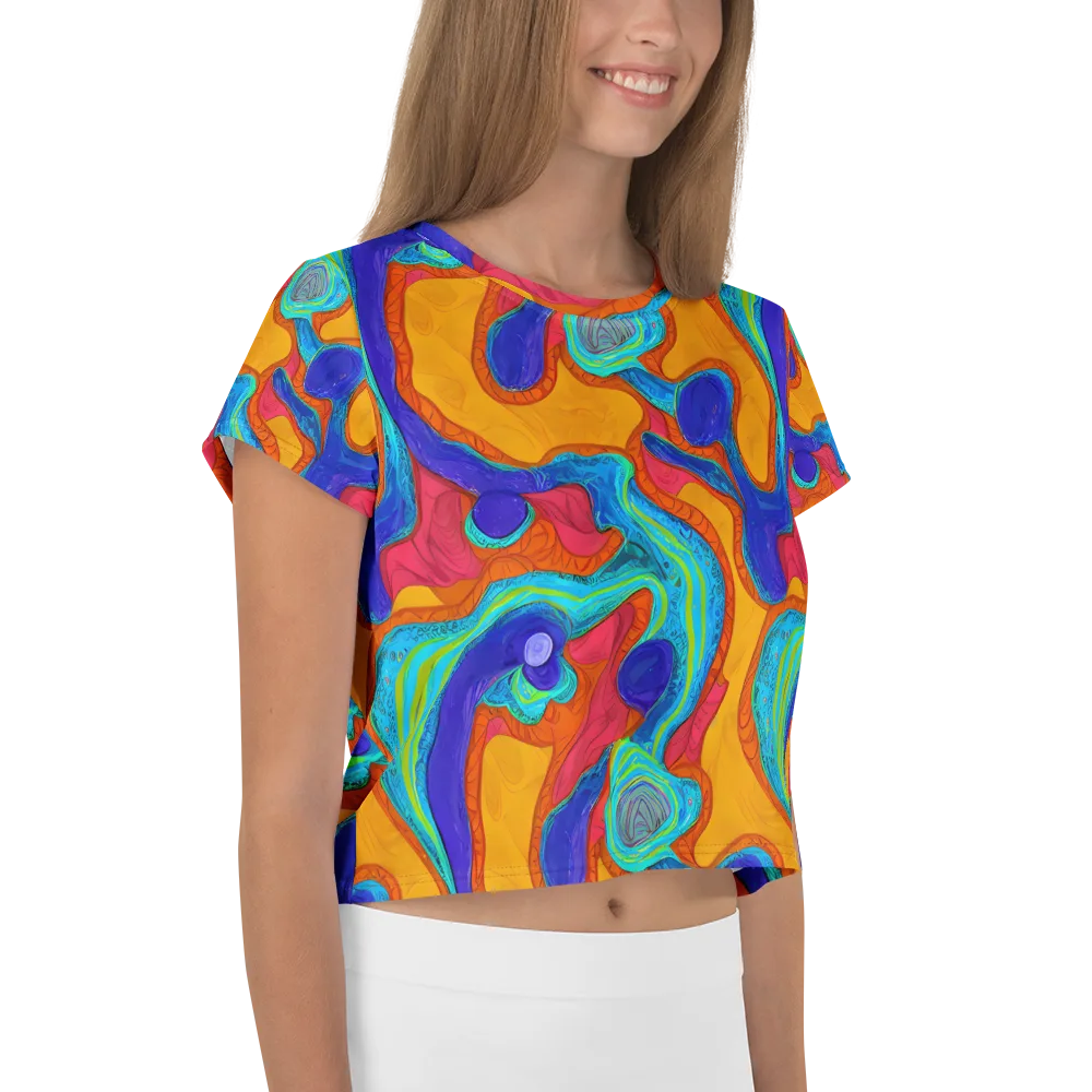 Tangerine Vortex on Crop Tee — Right
