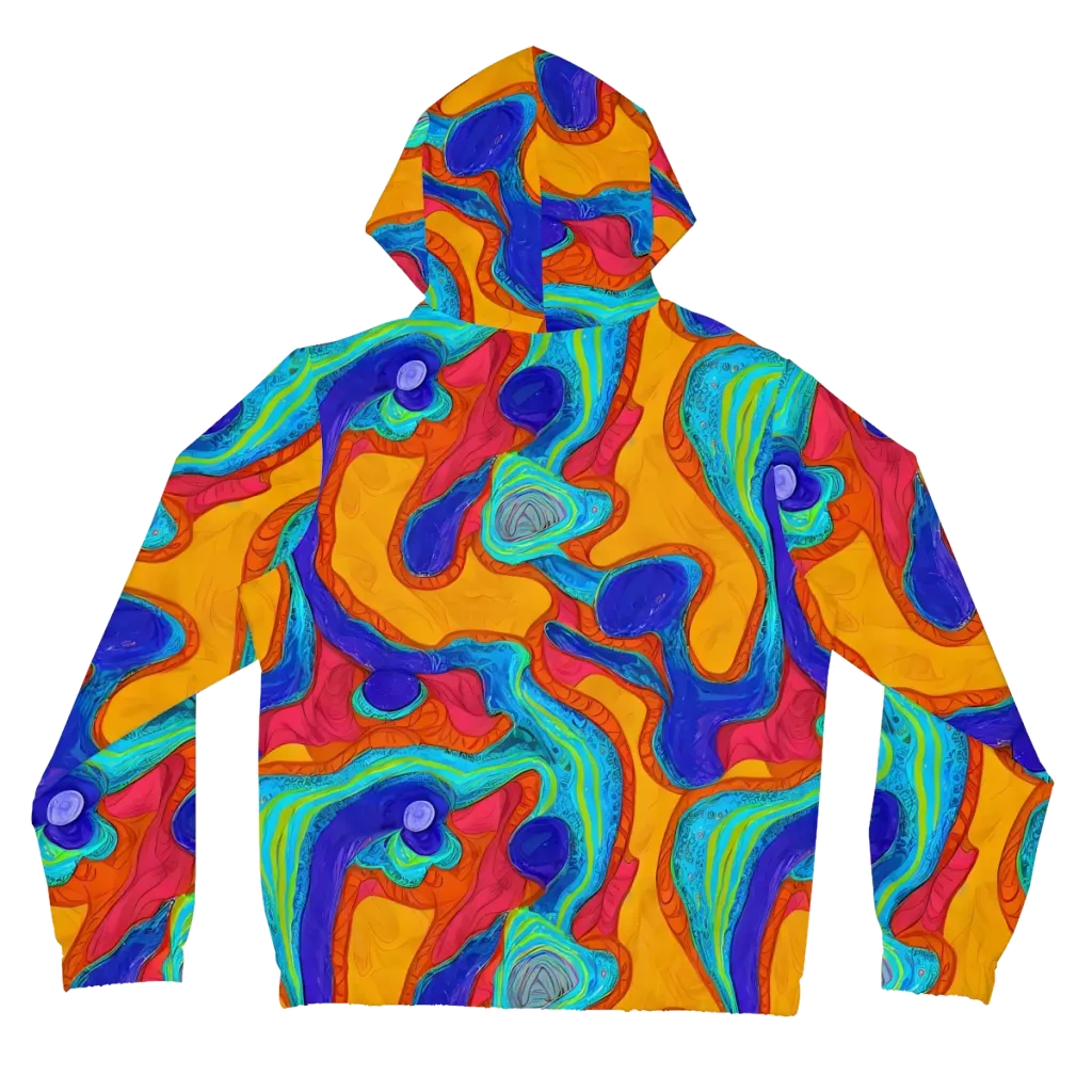Tangerine Vortex on Women's Full-Zip Hoodie — Back
