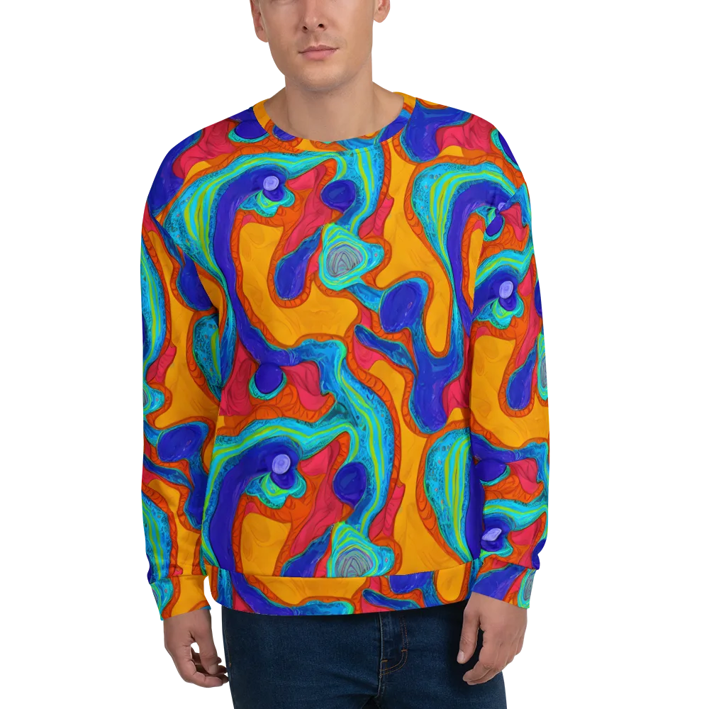 Tangerine Vortex on Sweatshirt — Front