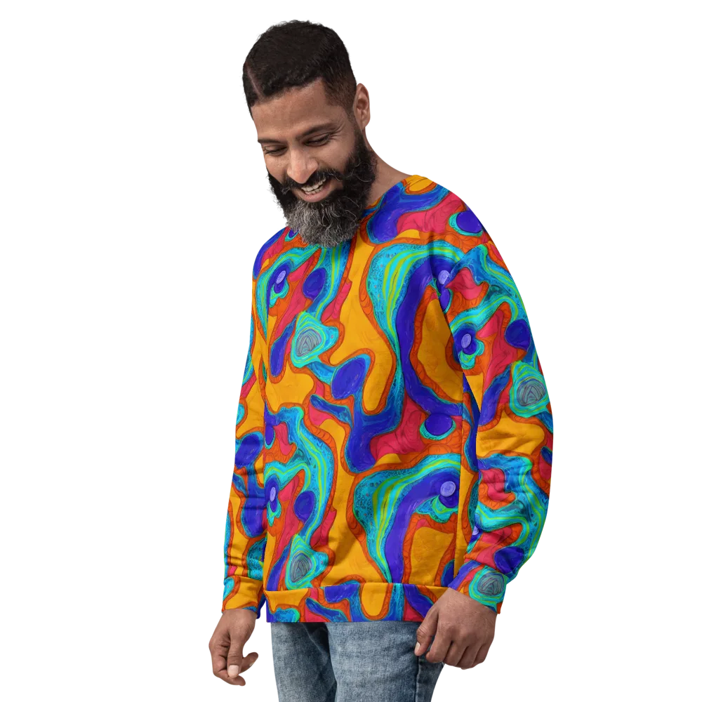 Tangerine Vortex on Sweatshirt — Left Front