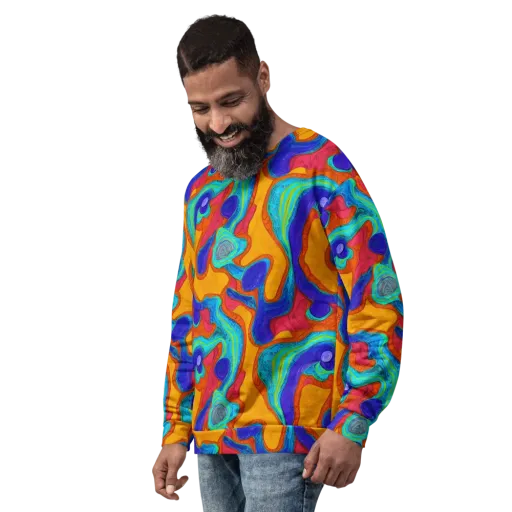 Tangerine Vortex on a Sweatshirt