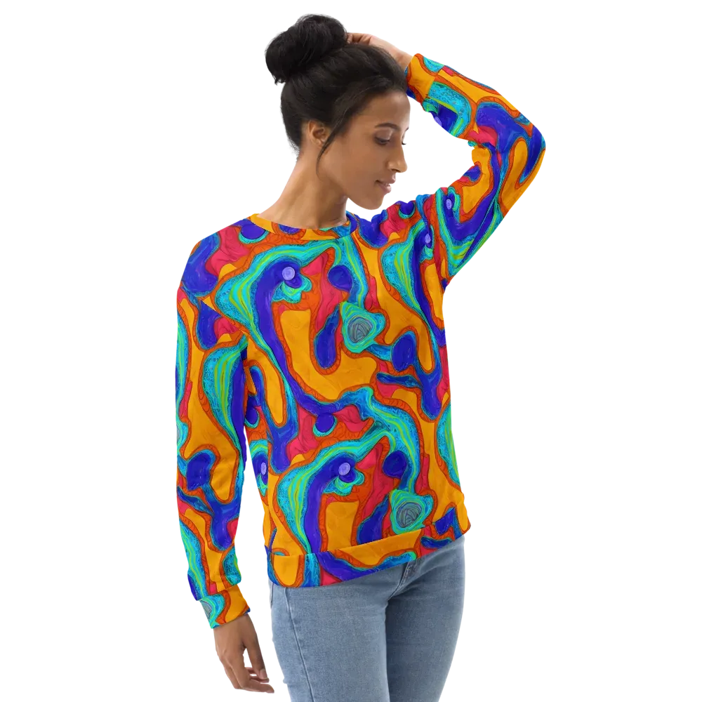Tangerine Vortex on Sweatshirt — Right Front