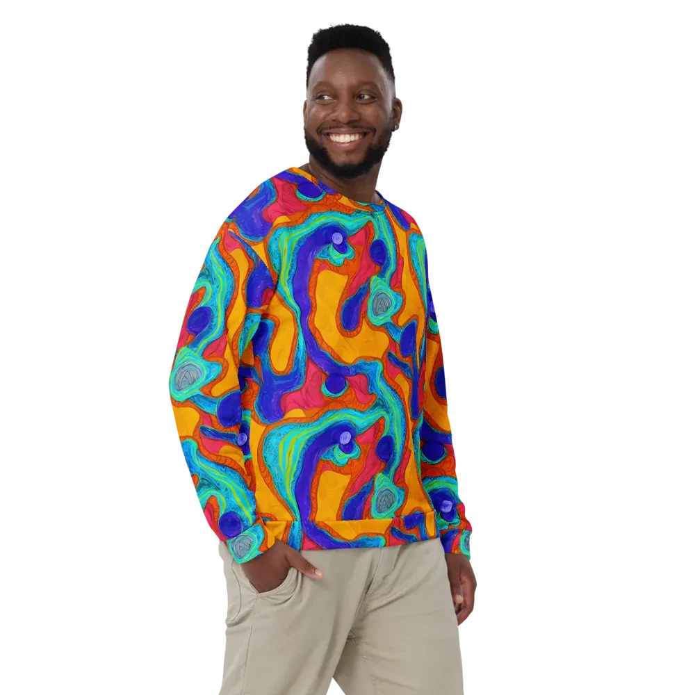 Tangerine Vortex on Sweatshirt — Front