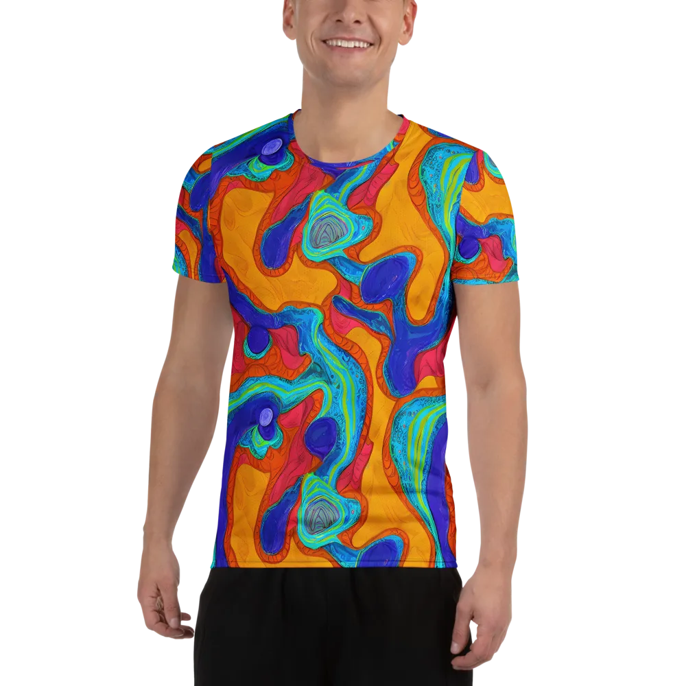 Tangerine Vortex on Men's Athletic T-Shirt — Front