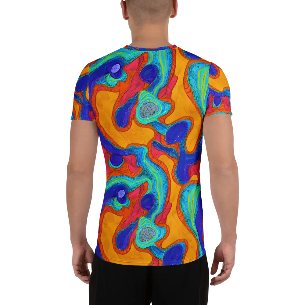 Tangerine Vortex on Men's Athletic T-Shirt — Back