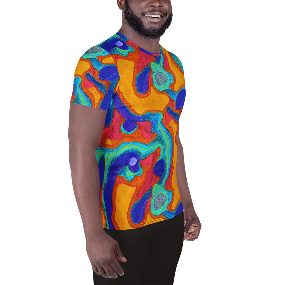 Tangerine Vortex on Men's Athletic T-Shirt — Right