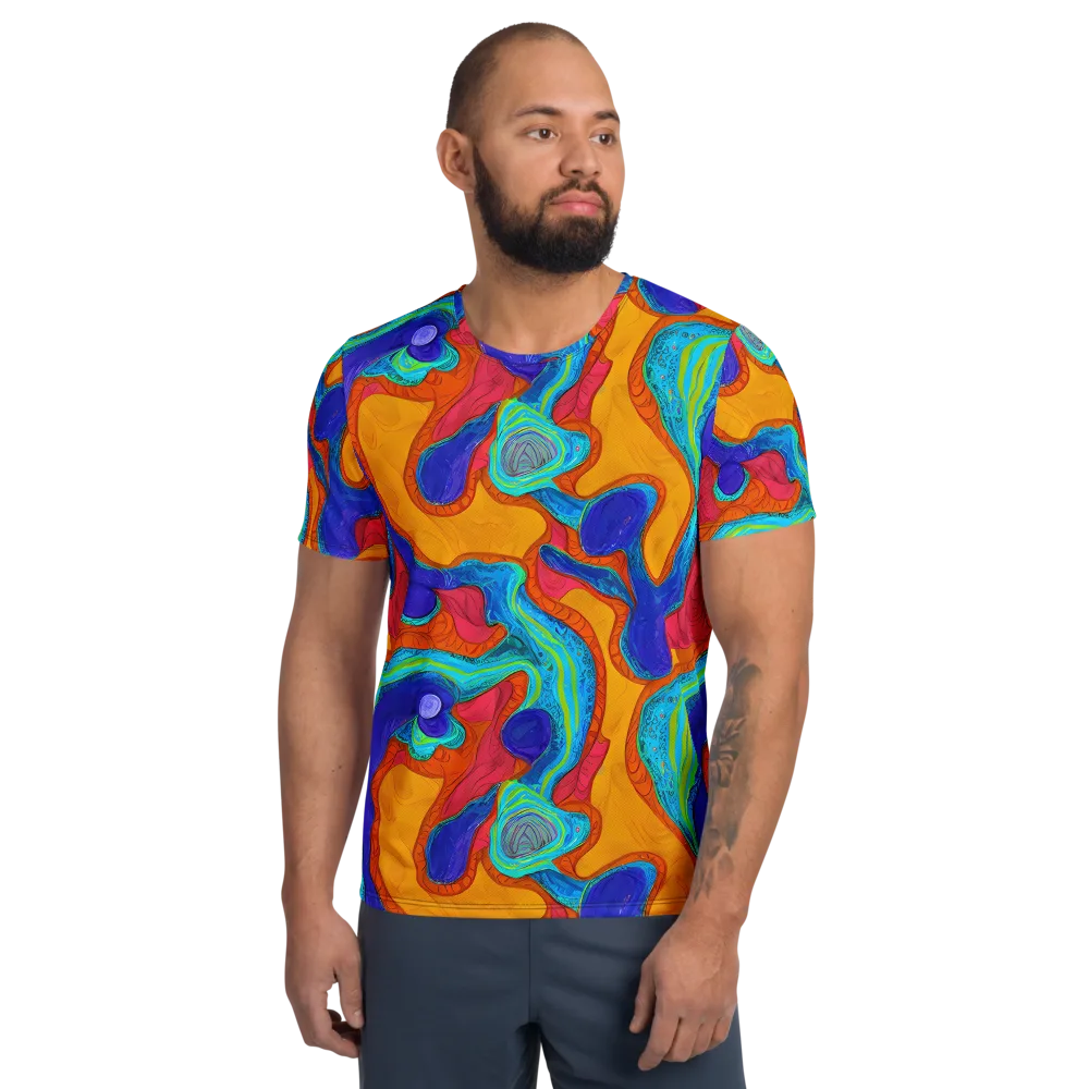 Tangerine Vortex on Men's Athletic T-Shirt — Front