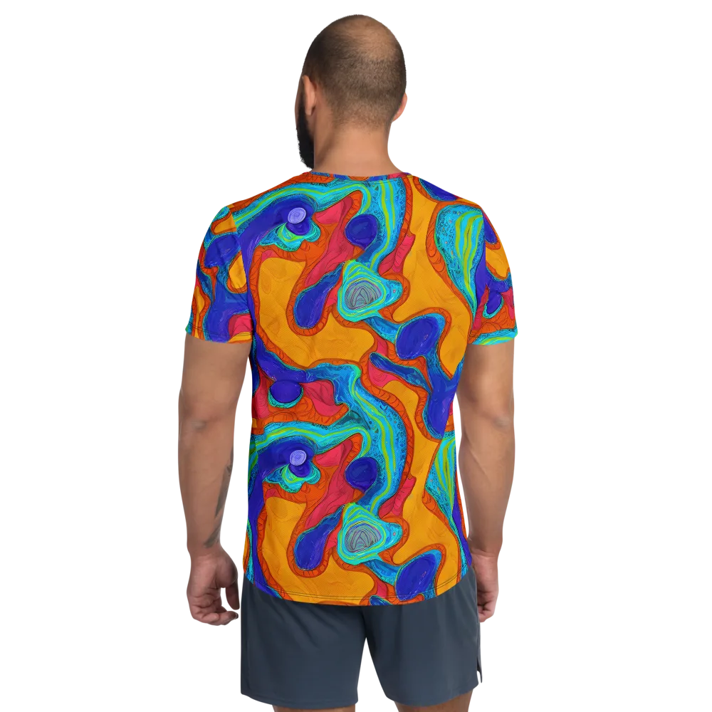 Tangerine Vortex on Men's Athletic T-Shirt — Back