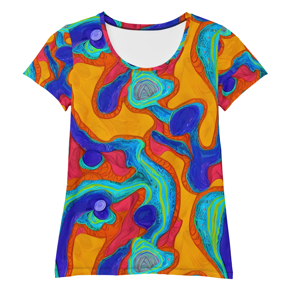 Tangerine Vortex on Women's Athletic T-Shirt — Front