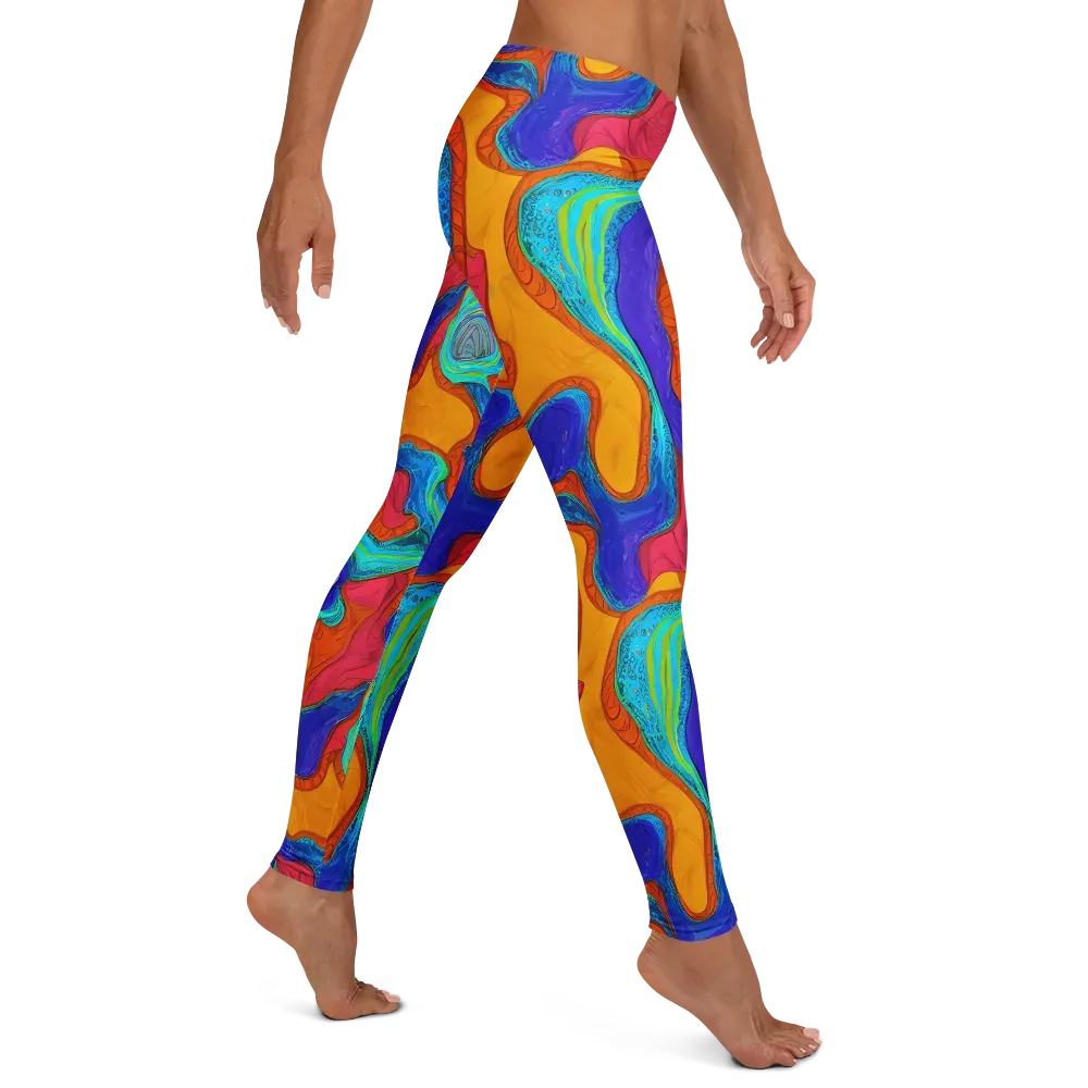 Tangerine Vortex on Leggings — Right