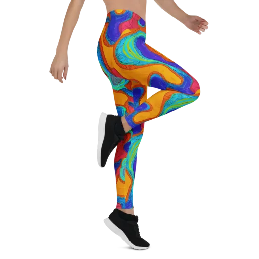Tangerine Vortex on a Leggings