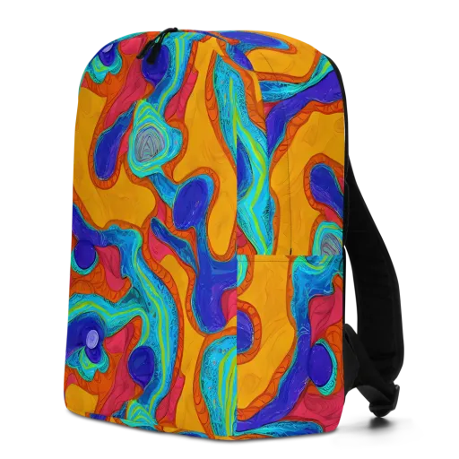 Tangerine Vortex on a Minimalist Backpack