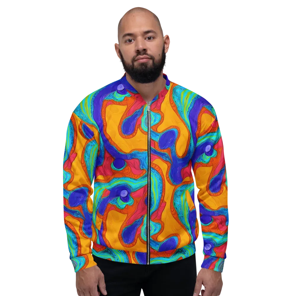 Tangerine Vortex on Bomber Jacket — Front