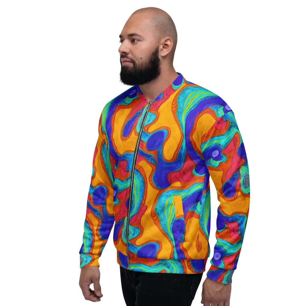 Tangerine Vortex on Bomber Jacket — Left