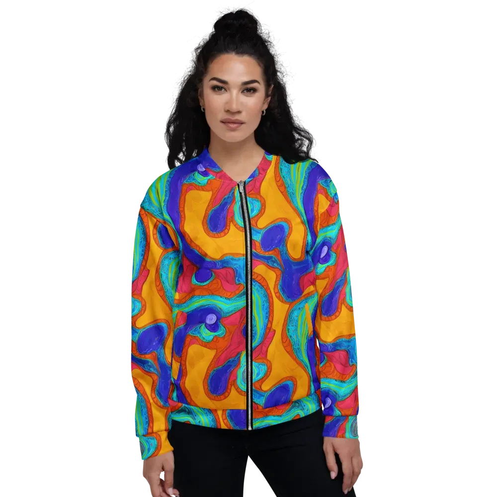 Tangerine Vortex on Bomber Jacket — Front