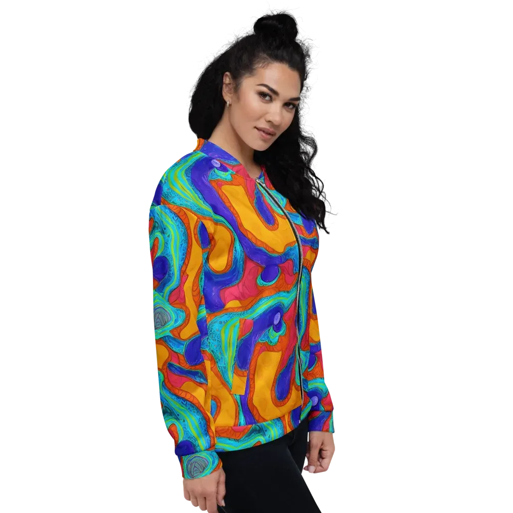 Tangerine Vortex on Bomber Jacket — Right