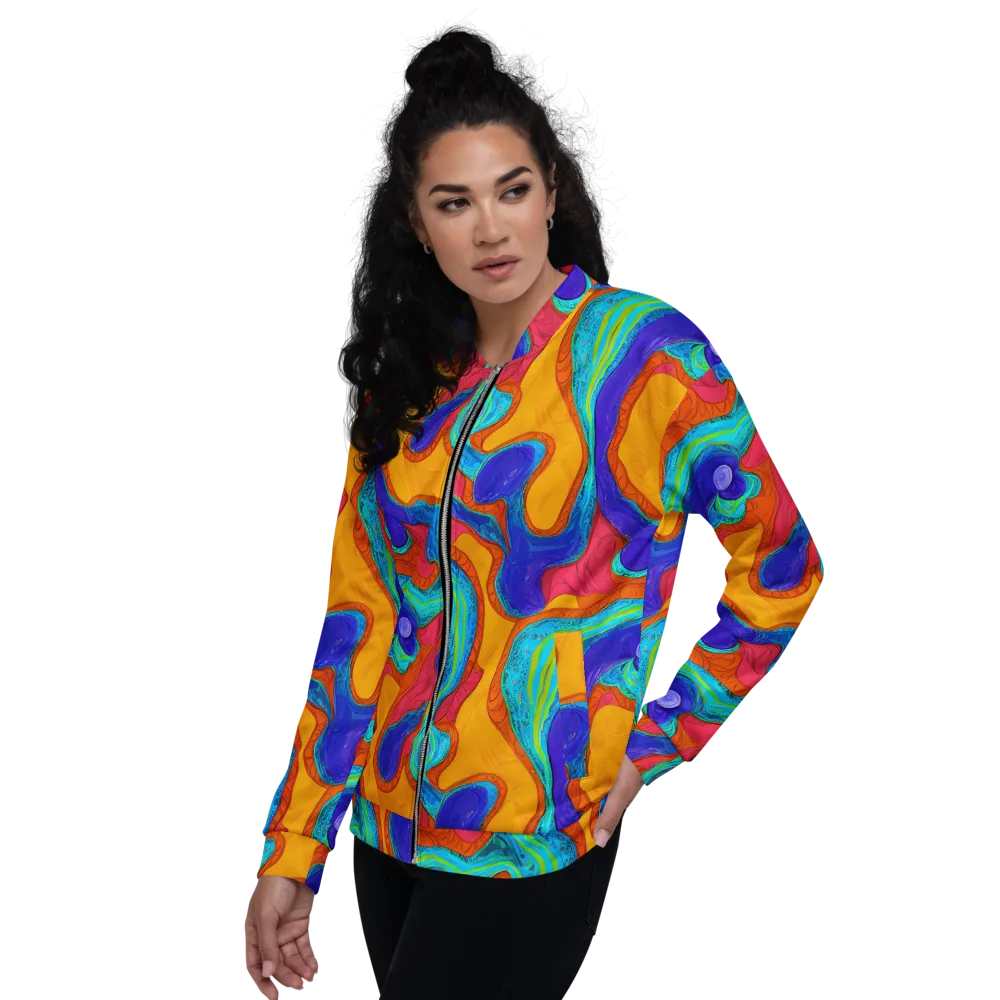 Tangerine Vortex on Bomber Jacket — Left