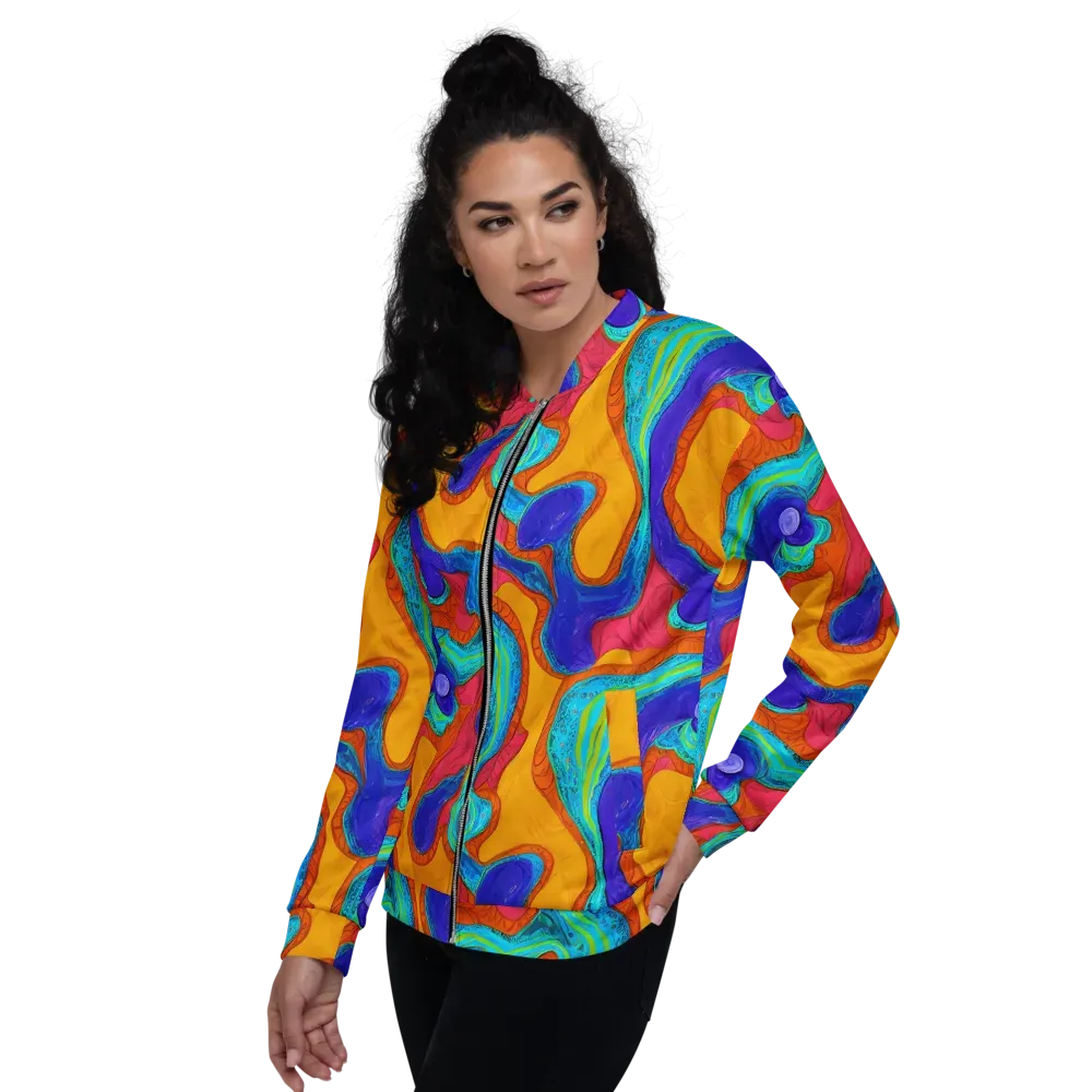 Tangerine Vortex on Bomber Jacket — Left