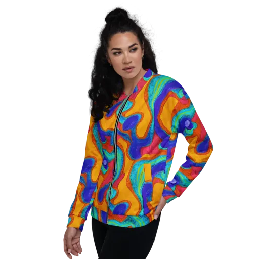 Tangerine Vortex on a Bomber Jacket
