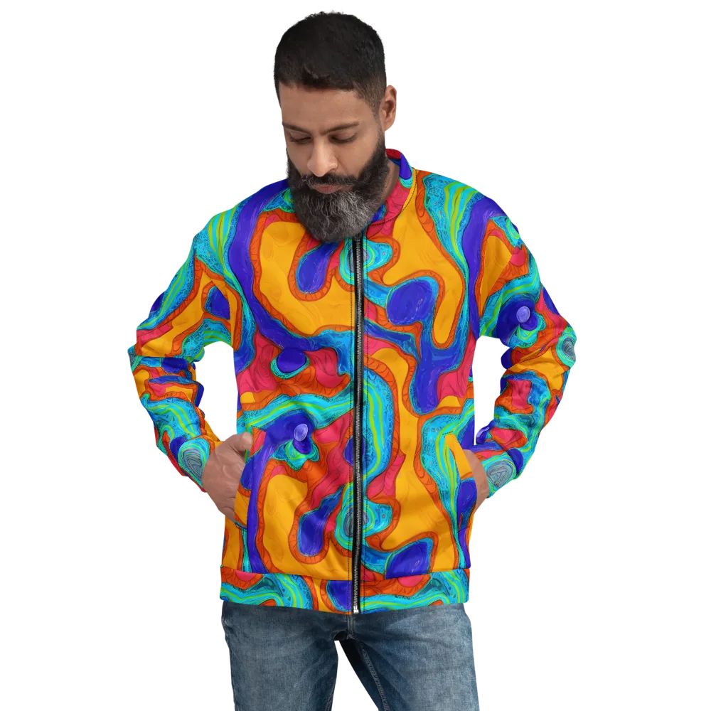 Tangerine Vortex on Bomber Jacket — Front
