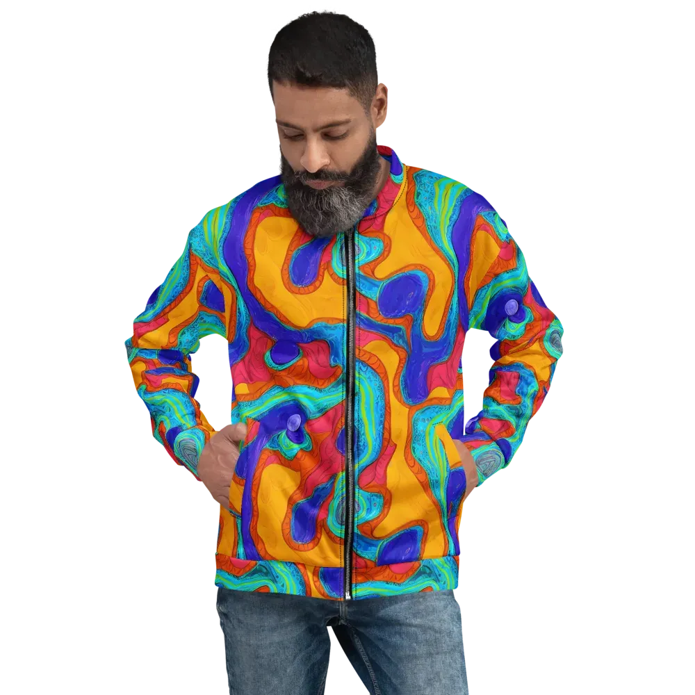 Tangerine Vortex on Bomber Jacket — Front
