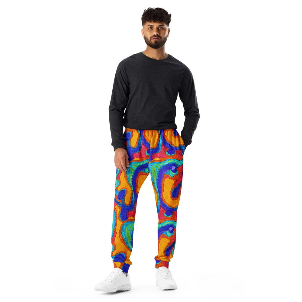 Tangerine Vortex on Men's Joggers — Front