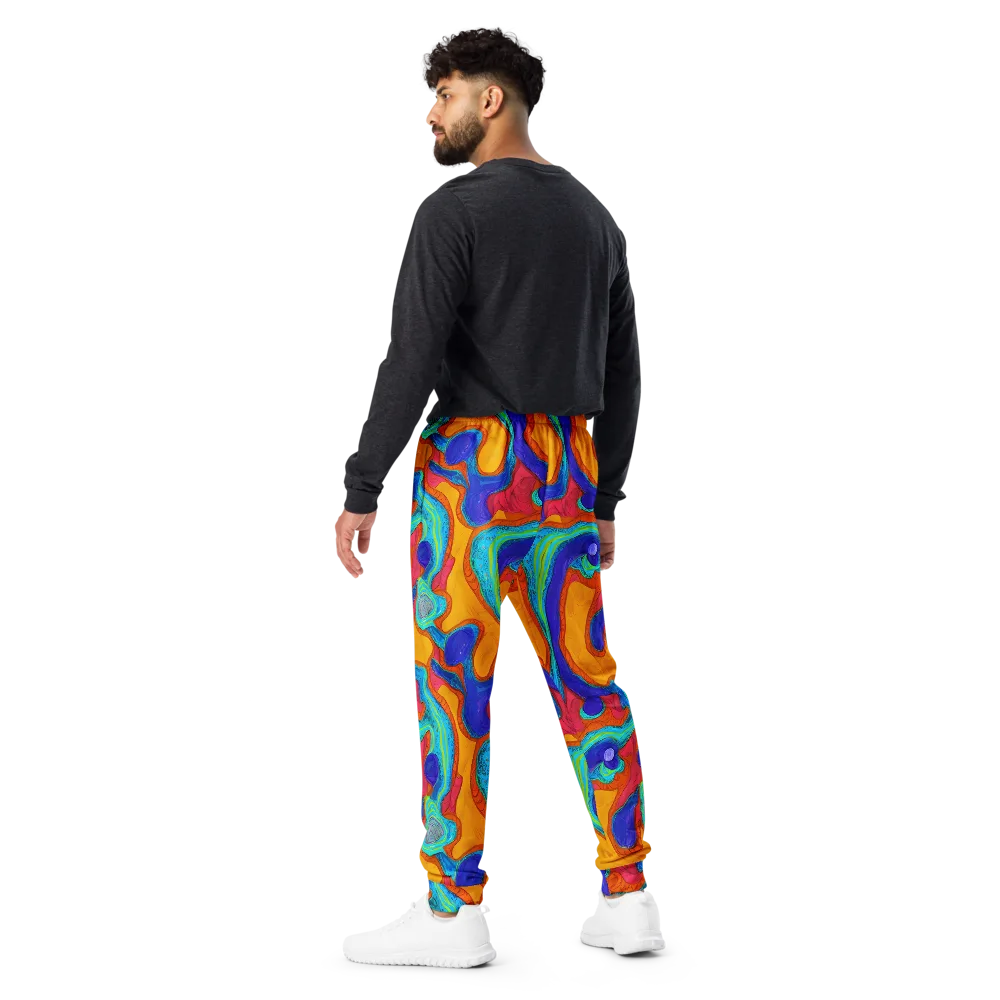 Tangerine Vortex on Men's Joggers — Back