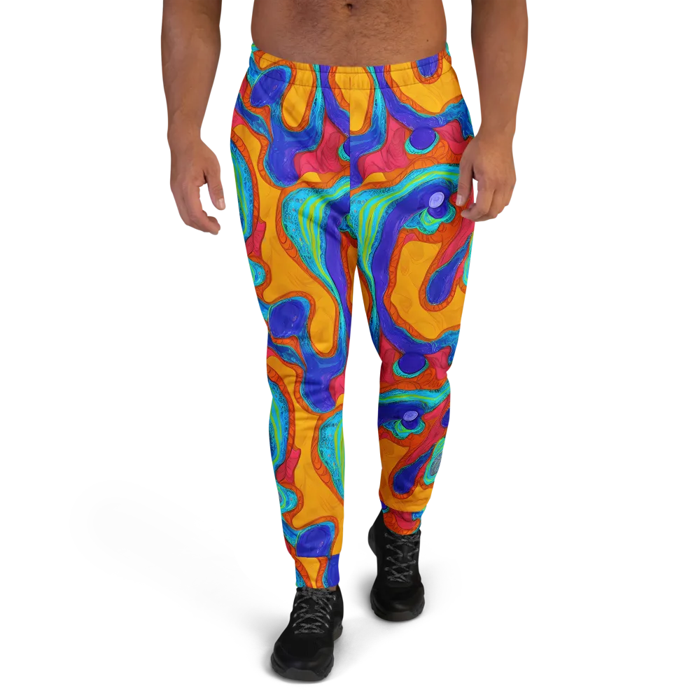 Tangerine Vortex on Men's Joggers — Front